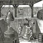 Fabricación de campanas, grabado de la enciclopedia de Diderot y D’Alambert. (Detalle). (Tomado de www.gallica.bnf.fr)